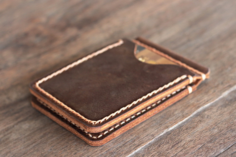 Amish Handmade Leather Money Clip Wallet Slim Full Grain For Men W905 