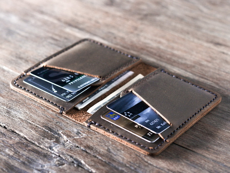 mens leather credit card case