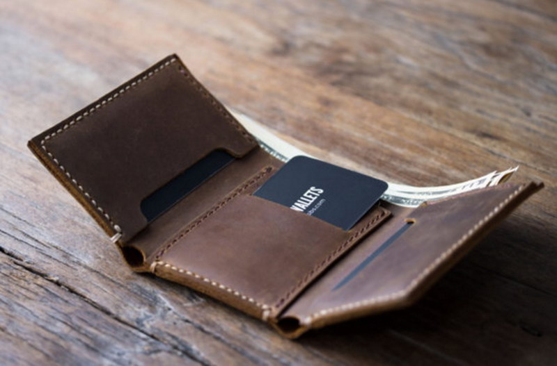Personalized Mens Leather Trifold Wallet