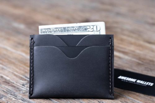 Slim Leather Card Wallet for Men