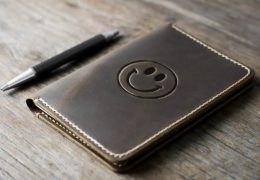 Smiley Leather Notebook Journal