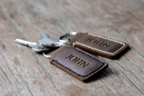 Personalized Leather Key Chain